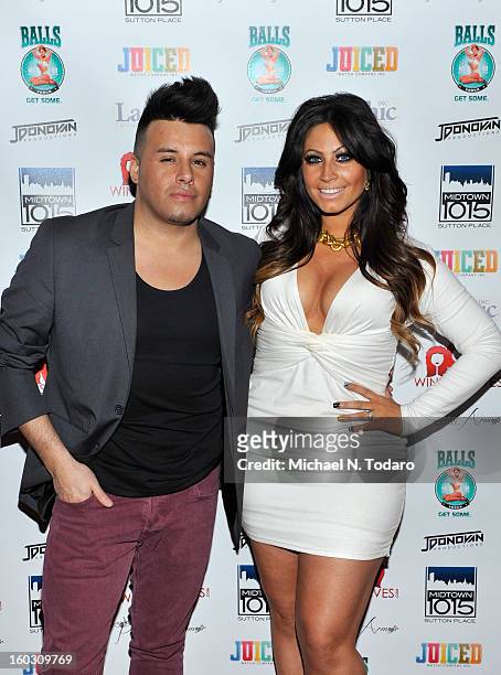 Johnny Donovan and Tracy Dimarco attend "Jerseylicious" Season 5 Premiere Party at Midtown Sutton on January 28, 2013 in New York City.