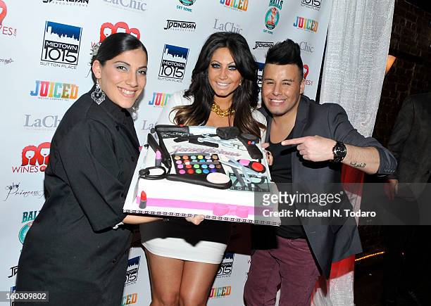 Tracy Dimarco and Johnny Donovan attend "Jerseylicious" Season 5 Premiere Party at Midtown Sutton on January 28, 2013 in New York City.
