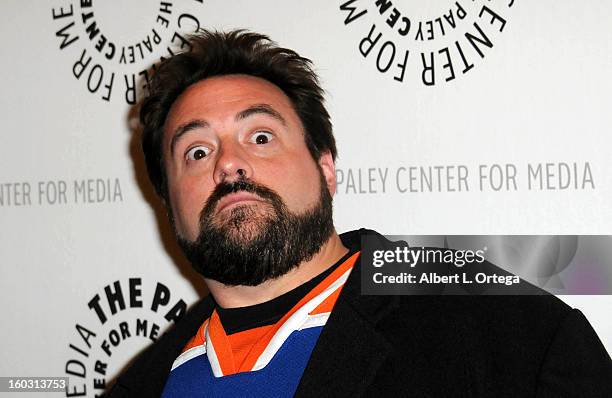 Director Kevin Smith arrives for The Paley Center for Media & Warner Bros. Home Entertainment Premiere of "Batman: The Dark Knight Returns, Part 2"...