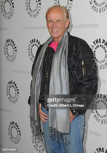 Actor Peter Weller arrives for The Paley Center for Media & Warner Bros. Home Entertainment Premiere of "Batman: The Dark Knight Returns, Part 2"...