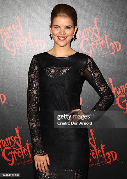 Emma Birdsall arrives at the Australian Premiere of "Hansel & Gretel Witch Hunters" at Event Cinemas on January 29, 2013 in Sydney, Australia.