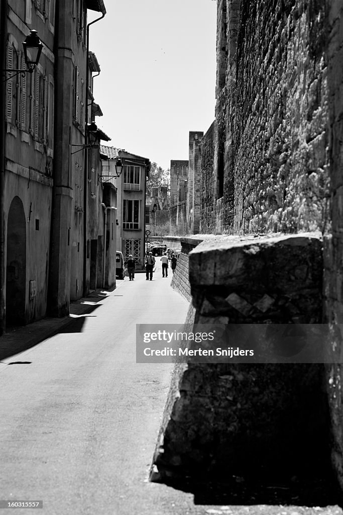 City wall around Avignon old town