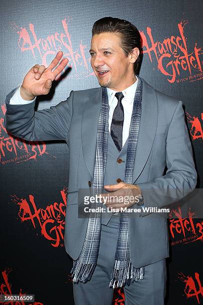 Jeremy Renner arrives at the Australian Premiere of "Hansel & Gretel Witch Hunters" at Event Cinemas on January 29, 2013 in Sydney, Australia.