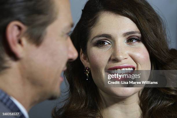 Jeremy Renner and Gemma Arterton arrive at the Australian Premiere of "Hansel & Gretel Witch Hunters" at Event Cinemas on January 29, 2013 in Sydney,...