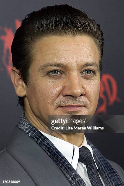 Jeremy Renner arrives at the Australian Premiere of "Hansel & Gretel Witch Hunters" at Event Cinemas on January 29, 2013 in Sydney, Australia.