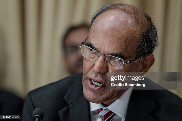 Duvvuri Subbarao, governor of the Reserve Bank of India , speaks during a news conference in Mumbai, India, on Tuesday, Jan. 29, 2013. India lowered...