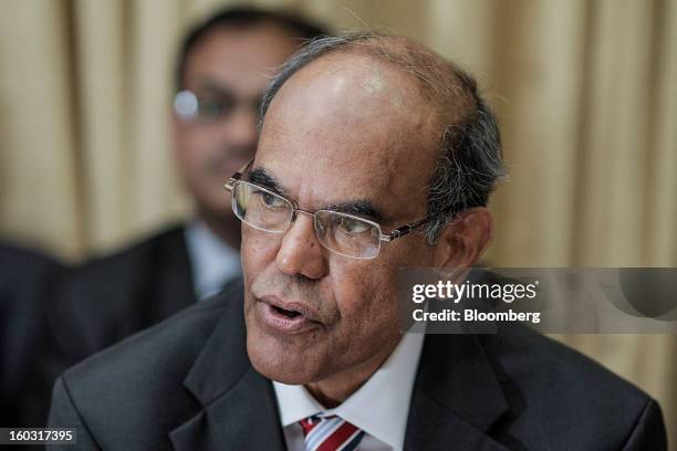 Duvvuri Subbarao, governor of the Reserve Bank of India , speaks during a news conference in Mumbai, India, on Tuesday, Jan. 29, 2013. India lowered...