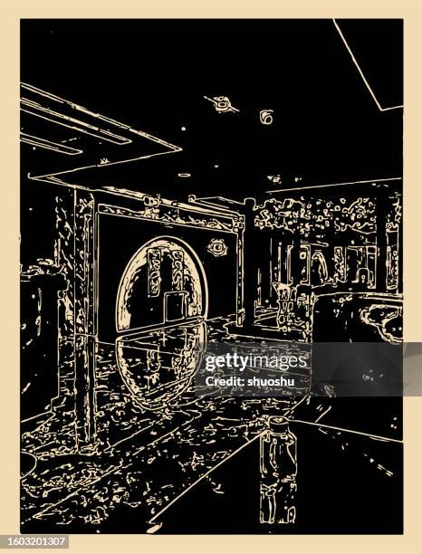 hotel lobby,abstract art woodcut style pattern background - playing marbles stock illustrations