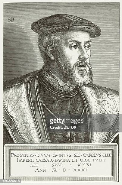 charles v (1500-1558) in the 31th age, published in 1881 - holy roman emperor stock illustrations