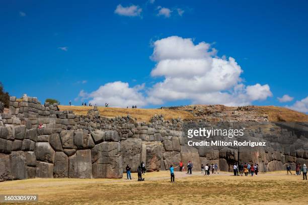 sacsayhuaman: the inca fortress of cusco - anthropology stock pictures, royalty-free photos & images