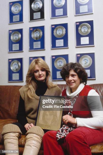 Welsh singer Bonnie Tyler at RAK Studios in Charlbert Street, St John's Wood, London after being presented with the gold readers' poll award for 1978...