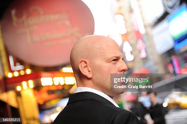 Madame Tussauds New York unveils a wax figure of actor Bruce Willis in Times Square on Tuesday, January 29, 2013 in New York City. Artists from the...