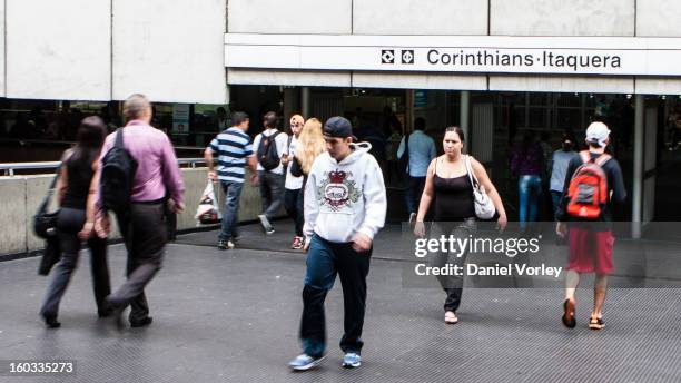 View of the metro station Arthur Alvim in Itaquera on January 29, 2013 in Sao Paulo, Brazil.