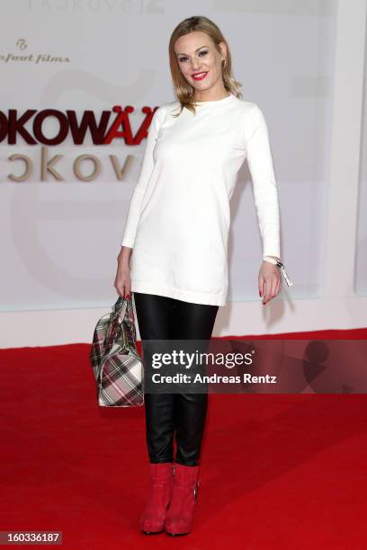 Eva Hassmann attends 'Kokowaeaeh 2' - Germany Premiere at Cinestar Potsdamer Platz on January 29, 2013 in Berlin, Germany.