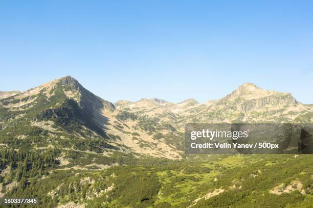 scenic view of mountains against clear sky,pirin national park,bulgaria - pirin mountains stock pictures, royalty-free photos & images