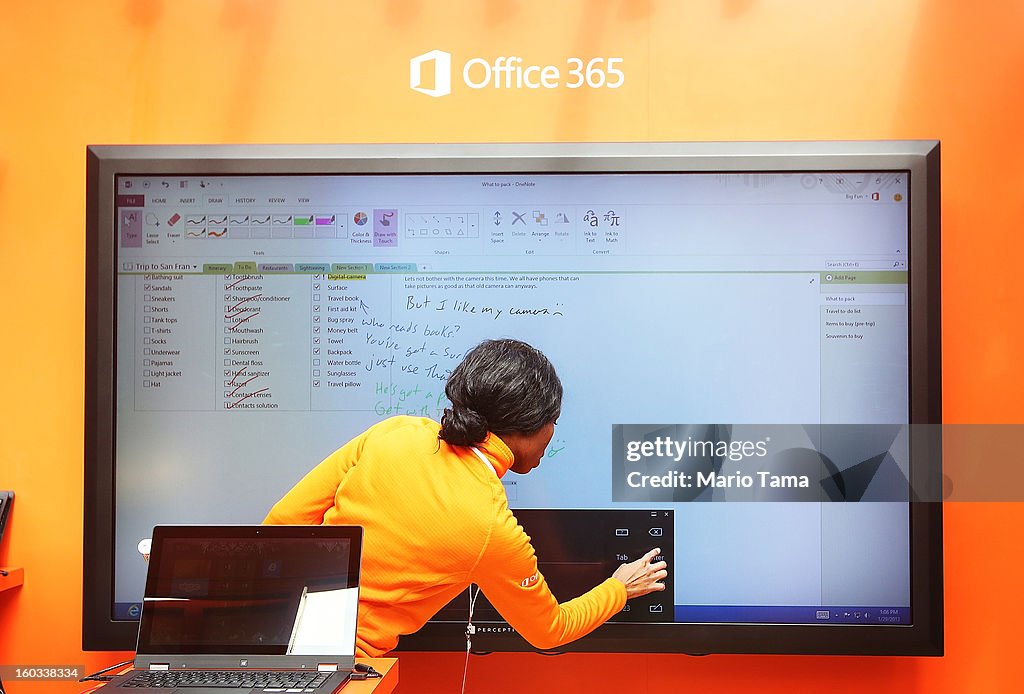 Microsoft Launches Office 2013 In New York's Bryant Park