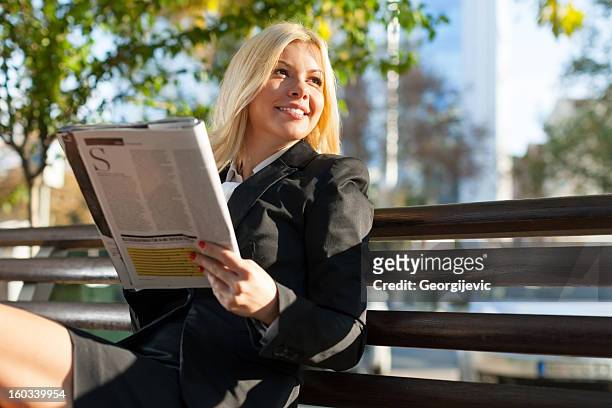 businesswoman on break - coffee read stock pictures, royalty-free photos & images
