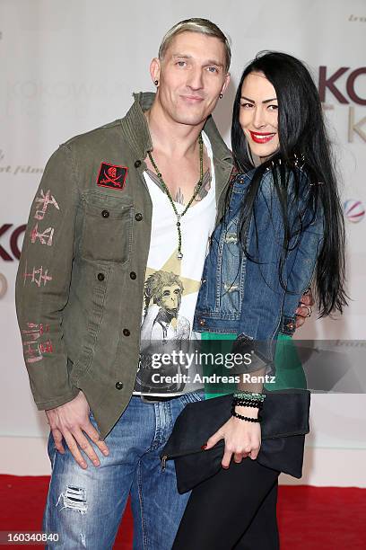 Stefan Kretzschmar and Danica Ffriend attend 'Kokowaeaeh 2' - Germany Premiere at Cinestar Potsdamer Platz on January 29, 2013 in Berlin, Germany.