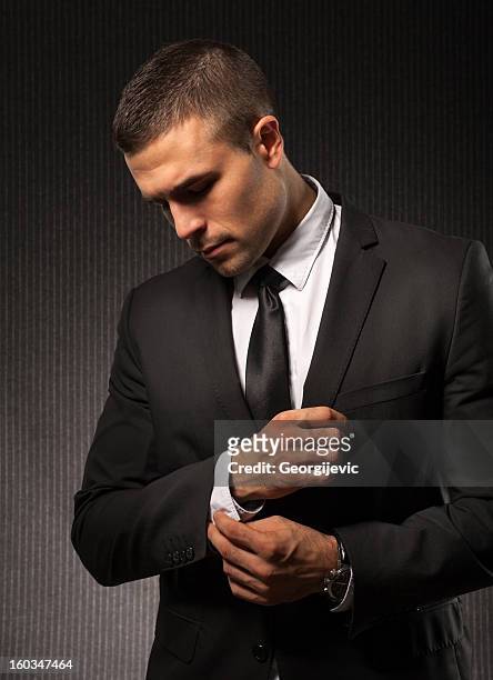 fashion man - portrait professional dark background stock pictures, royalty-free photos & images