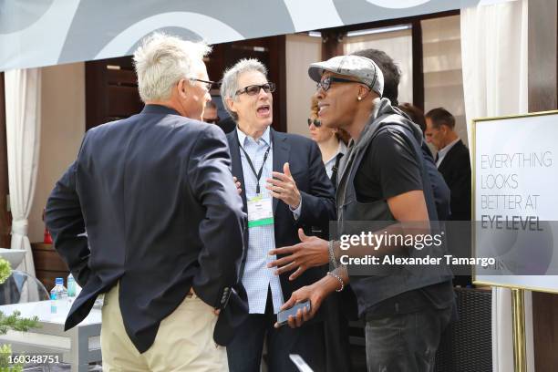 Arsenio Hall is seen at the CBS Television Distribution cabana during NATPE at Fontainebleau Miami Beach on January 29, 2013 in Miami Beach, Florida.