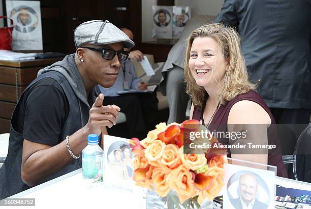 Arsenio Hall is seen at the CBS Television Distribution cabana during NATPE at Fontainebleau Miami Beach on January 29, 2013 in Miami Beach, Florida.