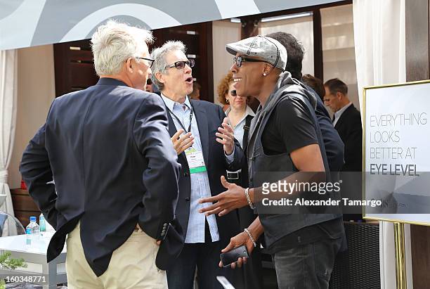 Arsenio Hall is seen at the CBS Television Distribution cabana during NATPE at Fontainebleau Miami Beach on January 29, 2013 in Miami Beach, Florida.