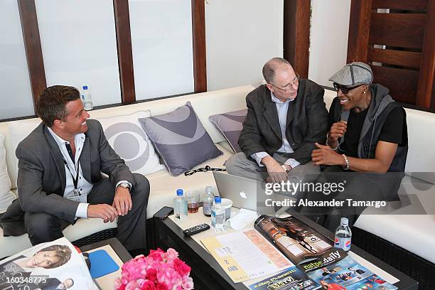 Arsenio Hall is seen at the CBS Television Distribution cabana during NATPE at Fontainebleau Miami Beach on January 29, 2013 in Miami Beach, Florida.