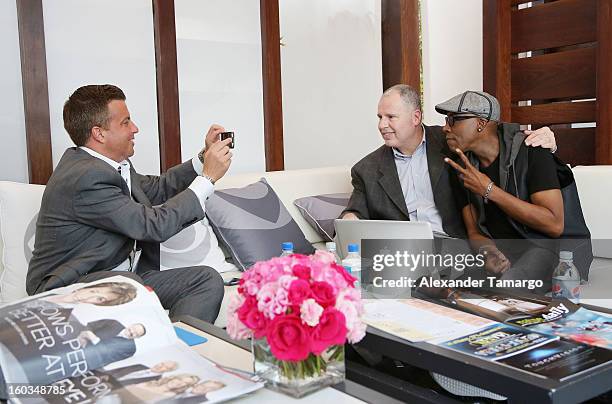 Arsenio Hall is seen at the CBS Television Distribution cabana during NATPE at Fontainebleau Miami Beach on January 29, 2013 in Miami Beach, Florida.