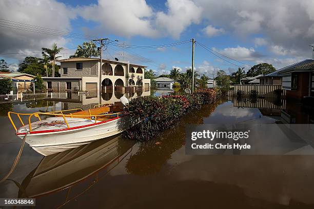 Streets of Bundaberg underwater as parts of southern Queensland experiences record flooding in the wake of Tropical Cyclone Oswald on January 30,...