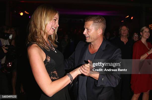 Til Schweiger dances with Svenja Holtmann at the after show party to 'Kokowaeaeh 2' - Germany Premiere at Astra on January 29, 2013 in Berlin,...