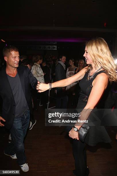 Til Schweiger dances with Svenja Holtmann at the after show party to 'Kokowaeaeh 2' - Germany Premiere at Astra on January 29, 2013 in Berlin,...