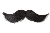Curly moustache isolated on white