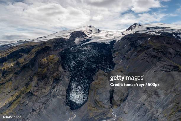 scenic view of snowcapped mountains against sky - landslag imagens e fotografias de stock