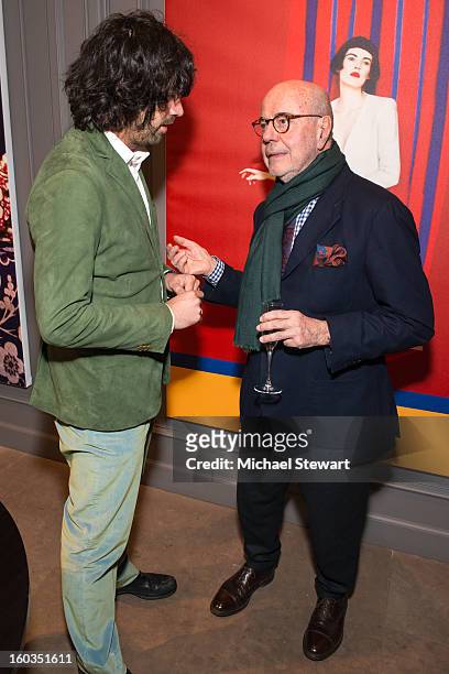 Photographer Erik Madigan Heck and Etro founder Gimmo Etro attend ETRO Spring 2013 Collection Celebration Hosted By Erik Madigan Heck at ETRO Soho...
