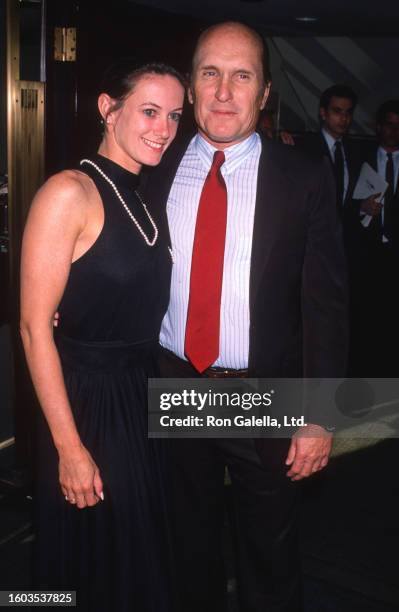 Actor couple Sharon Brophy and Robert Duvall attend the Ballroom Week Kick-Off celebration gala at the Rainbow Room, New York, New York, May 31, 1990.