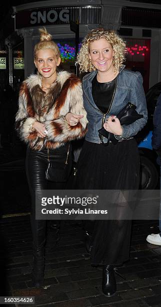 Ashley Roberts arriving At The Box Club on January 29, 2013 in London, England.