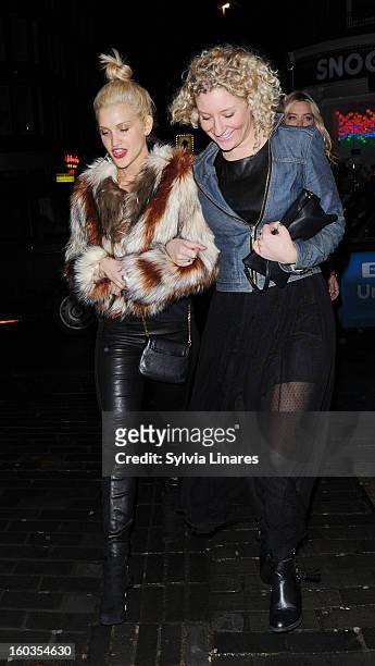 Ashley Roberts arriving At The Box Club on January 29, 2013 in London, England.