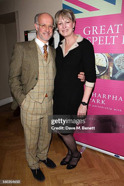 Roger Saul and Monty Saul attend the Sharpham Park preview launch of the Great British Spelt Recipe E-Book at The Athenaeum on January 29, 2013 in...