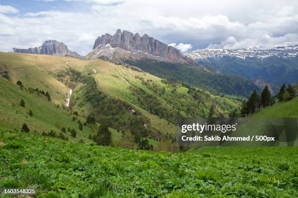 scenic view of landscape and mountains against sky,maykopsky district,adygea republic,russia - adygea stock pictures, royalty-free photos & images