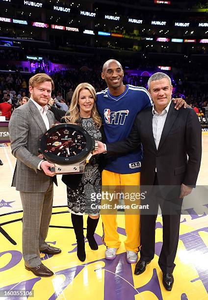 Hublot Beverly Hills Boutique President, Greg Simonian, Los Angeles Lakers Executive Vice President of Business Operations, Jeanie Buss, Los Angeles...