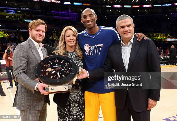 Hublot Beverly Hills Boutique President, Greg Simonian, Los Angeles Lakers Executive Vice President of Business Operations, Jeanie Buss, Los Angeles...