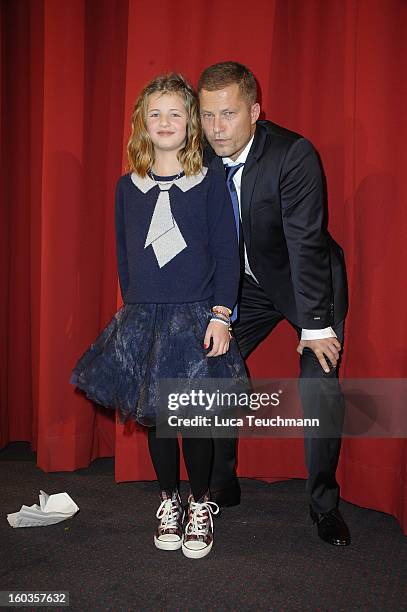 Emma Schweiger and Til Schweiger attends 'Kokowaeaeh 2' Germany Premiere at Cinestar Potsdamer Platz on January 29, 2013 in Berlin, Germany.