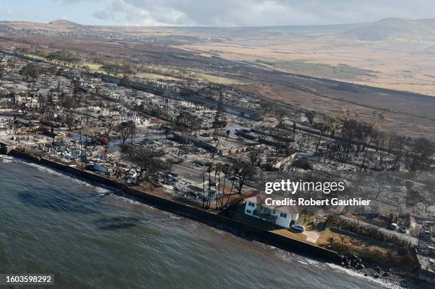 Kihei, Maui, Thursday, August 10, 2023 - A single house on Front St. Looks unscathed by the devastating wildfire that swept through Lahaina. The...
