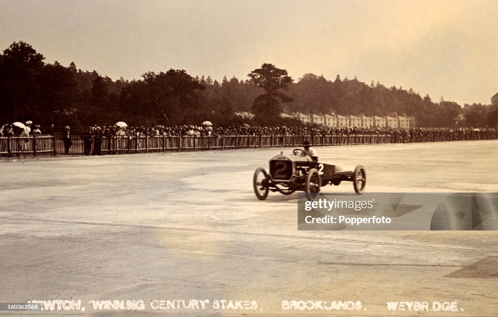 Racing Driver Frank Newton Wins Century Stakes At Brooklands