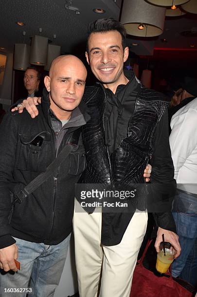 Rachid Ferrache and Eric Tibusch attend the Eric Tibusch Spring/Summer 2013 Haute-Couture show afterparty as part of Paris Fashion Week at Hotel...