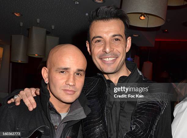 Rachid Ferrache and Eric Tibusch attend the Eric Tibusch Spring/Summer 2013 Haute-Couture show afterparty as part of Paris Fashion Week at Hotel...