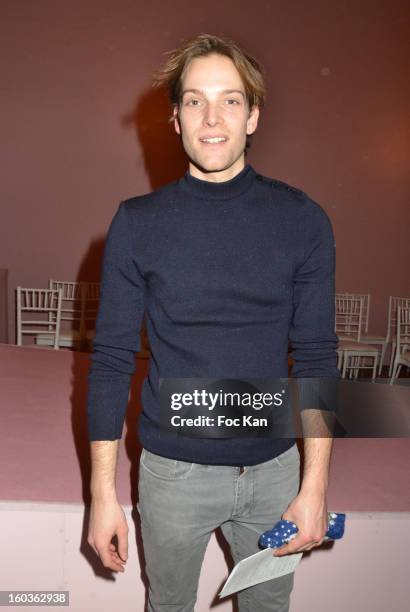 Andy Gillet attends the Alexis Mabille Spring/Summer 2013 Haute-Couture show as part of Paris Fashion Week at Mairie du 4e on January 21, 2013 in...