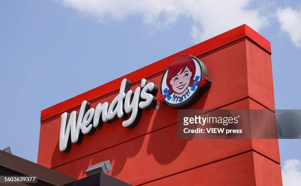General view from a Wendy's store on August 9, 2023 in Nanuet, New York. For the quarter ended June 2023, Wendy's reported revenue of $561.57...
