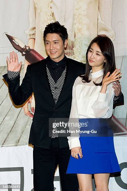South Korean actors Jo Hyun-Jae and Park Ha-Sun attend the KBS2 Drama 'AD Genius Lee Tae-Baek' Press Conference at Conrad Hotel on January 30, 2013...
