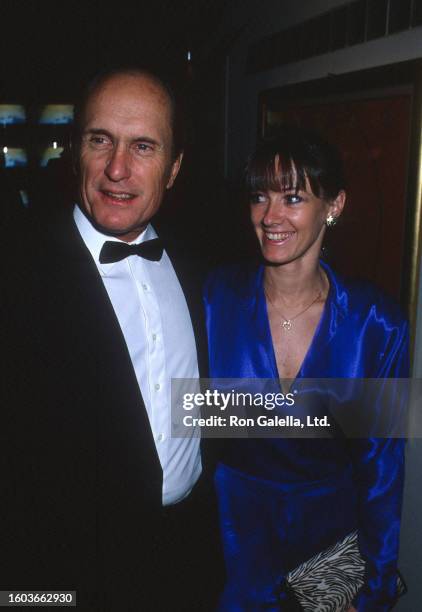 Actor couple Robert Duvall and Sharon Brophy attend a screening party for 'Full Moon in Blue Water' at Peter Max Studio, New York, New York, November...